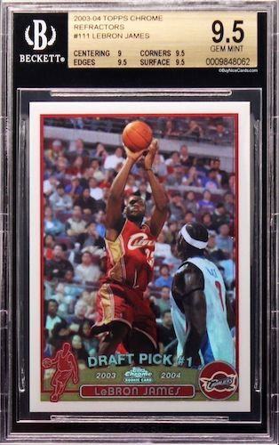 2003-04 Topps Chrome LeBron James Refractors BGS 9.5