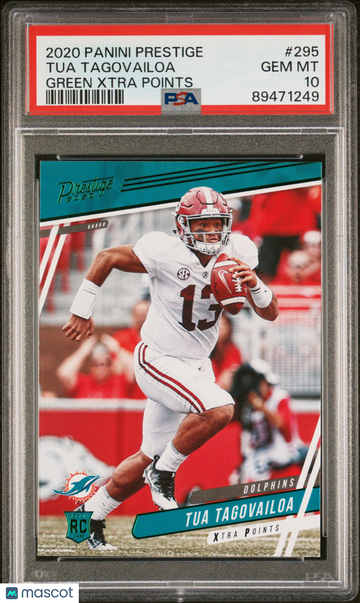 2020 Panini Prestige Tua Tagovailoa #295 Green Xtra Points PSA 10
