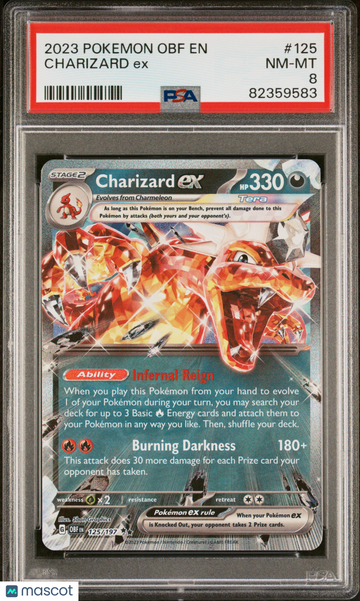 2023 Pokemon Obf EN-Obsidian Flames Charizard EX PSA 8