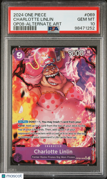 2024 One Piece Op08-Two Legends Charlotte Linlin Alternate Art PSA 10