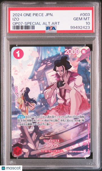 2024 One Piece Japanese Op07-500 Years In The Future Izo Special Alternate Art PSA 10