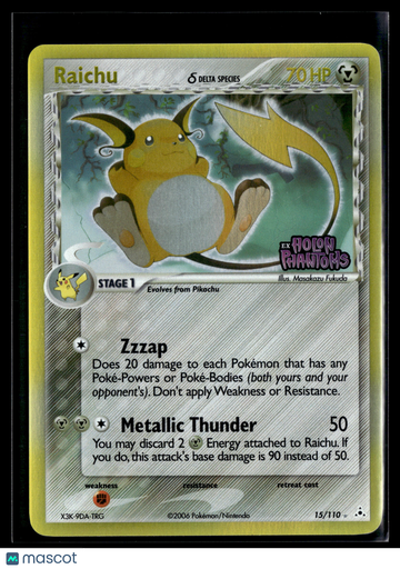 2008 EX Holon Phantoms Pokemon Raichu Rare #15/110