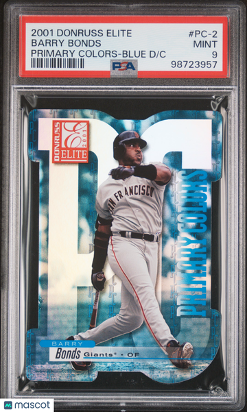 2001 Donruss Elite Primary Colors Barry Bonds #PC-2 Blue PSA 9