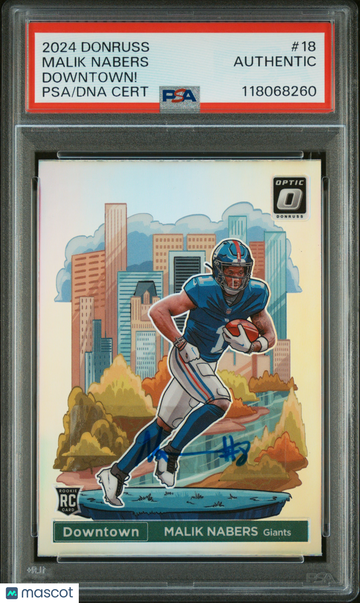 2024 Panini Donruss Downtown! Malik Nabers #18 PSA A Auto A