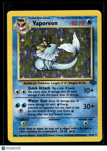 1999 Pokemon Vaporeon