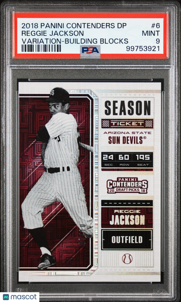 2018 Panini Contenders Draft Picks Reggie Jackson #6 Variation Building Blocks PSA 9