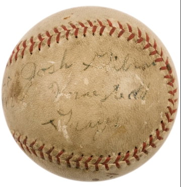 Josh Gibson signed baseball test