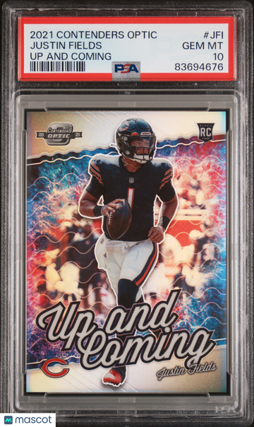 2021 Panini Contenders Optic Up And Coming Justin Fields #JFI 10th Anniversary Issue PSA 10