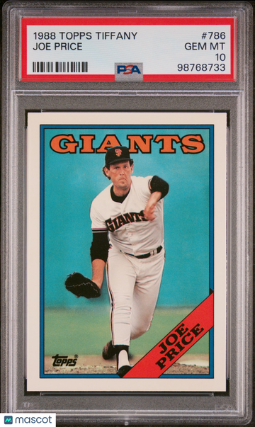 1988 Topps Tiffany Joe Price #786 10th Anniversary Issue PSA 10