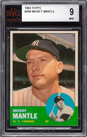 1963 Topps Mickey Mantle BVG 9