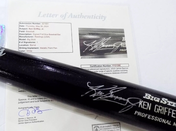 Ken Griffey Jr autographed bat relist test