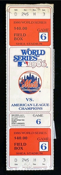 1986 world series ticket